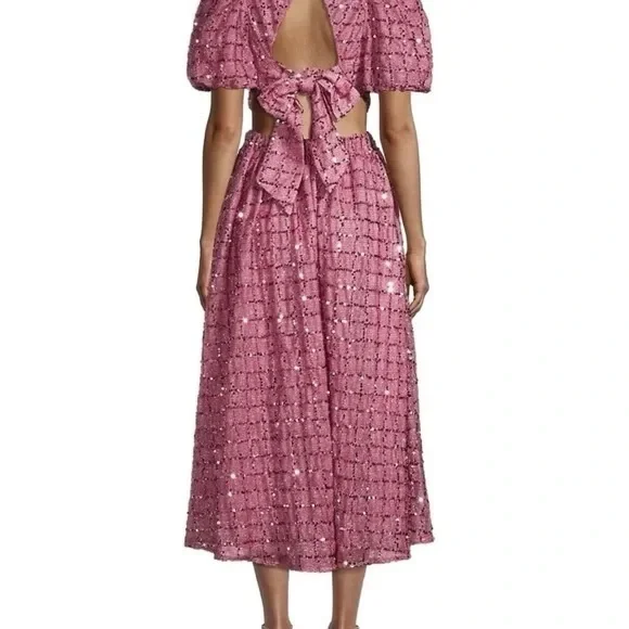 elliatt aubree puff-sleeve sequin midi-dress - Picture 4 of 5